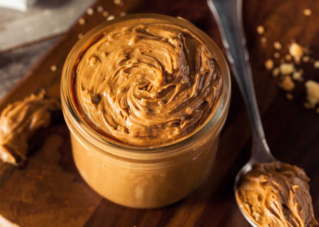Jar with homemade nut butter